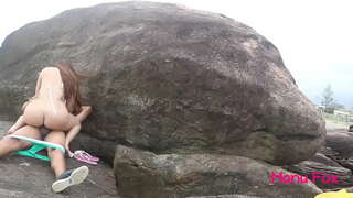 Davlat sohil hech prezervativ bilan pornstar Manu Fox anal sex